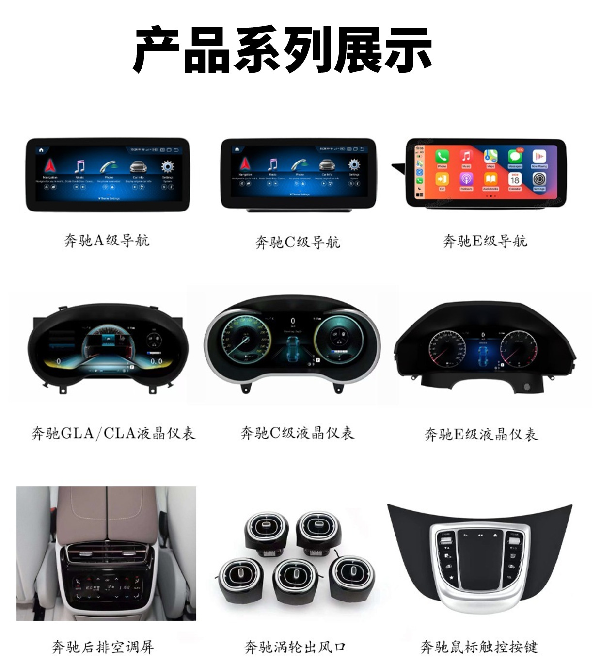 Suitable for Mercedes-Benz A- Class C- Class E-Class S-Class Android Smart Large Screen Navigation Built-in 360Carplay Navigation