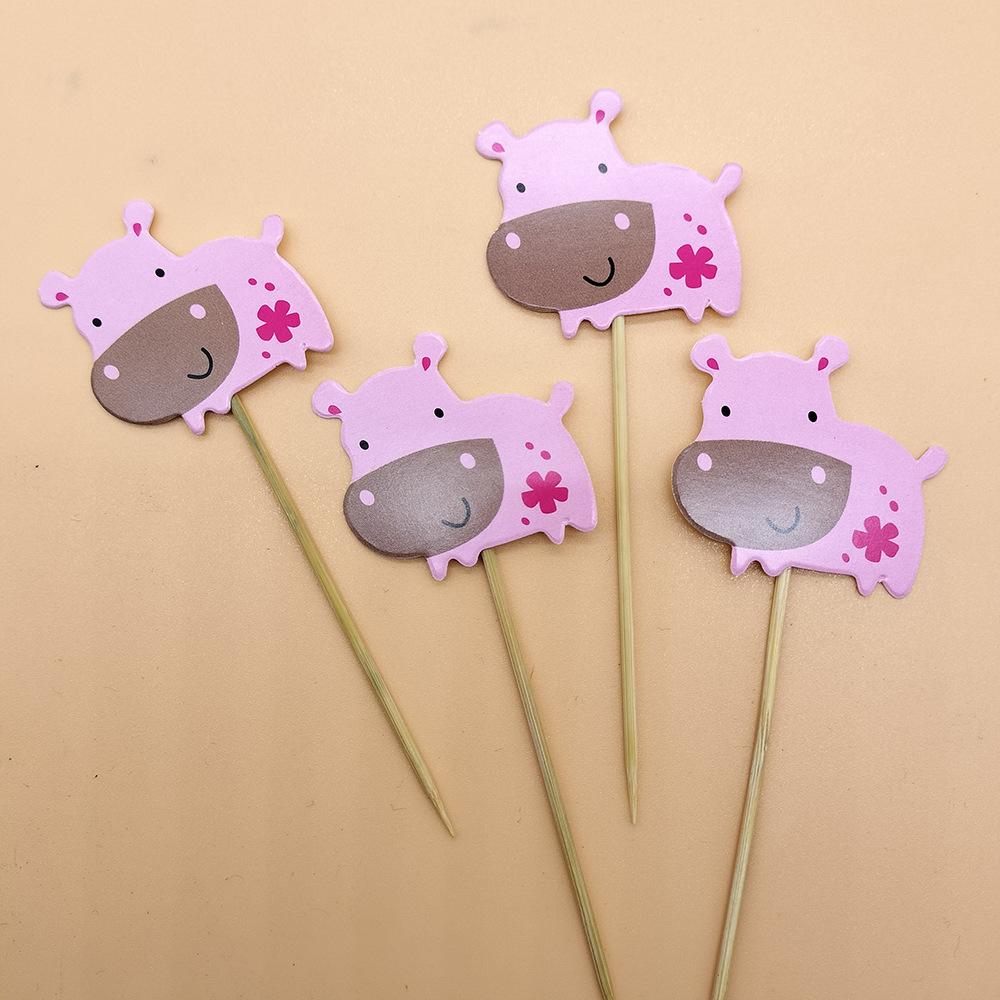 Palo de fruta desechable tenedor de fruta postre pastel de inserción de tarjeta de inserción plato de fruta decoración palo de bambú