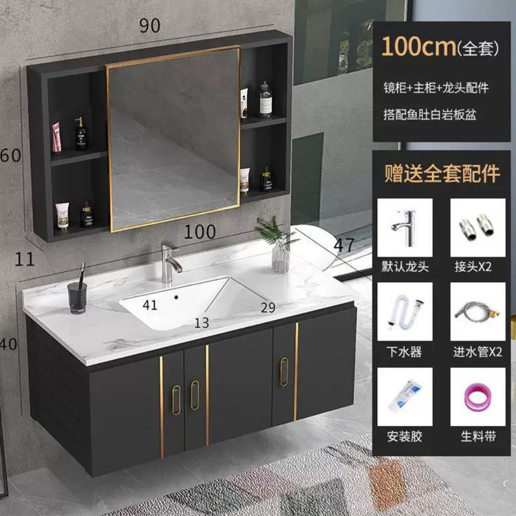 Espacio aluminio tocador tocador tocador tocador armario integrado tabla de roca encimera lavabo lavabo mueble de baño mueble de baño