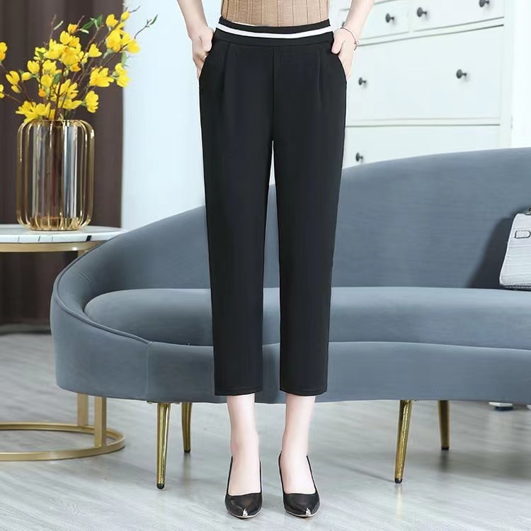 Summer solid color thin trousers