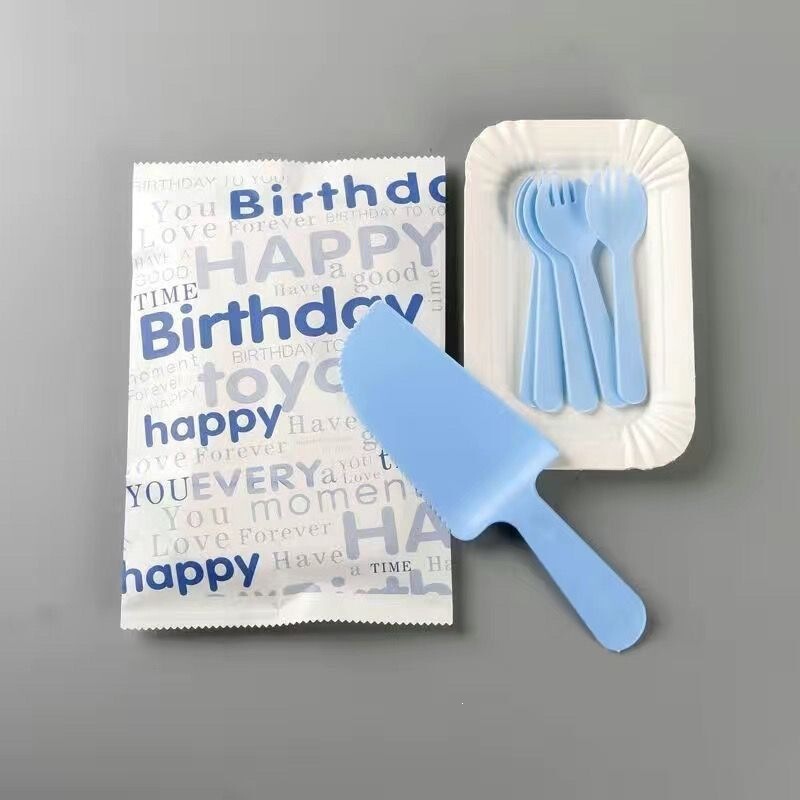 High-end cake tableware disposable set, birthday cake plate, cutlery, paper plate, candle, plate four-in-one combination High-end cake tableware disposable set, birthday cake plate, cutlery, paper plate, candle, plate four-in-one combination