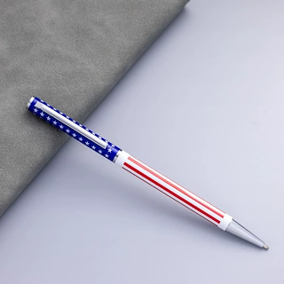 新品旋转圆珠笔红色条纹时尚创意星光学生文具拼接色礼物支持批发