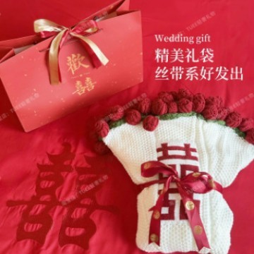 成玫瑰花毯子花束红毛毯百喜毯喜字新婚结婚送新娘新人订婚礼物|undefined