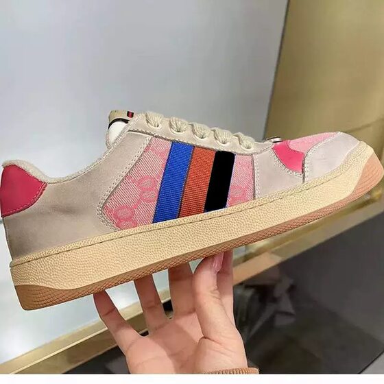 G Brand 2025 Spring Internet Celebrity Style Retro Distressed Genuine Leather Dirty Shoes for Women Versatile Sports Casual Couple Small Dirty Shoes