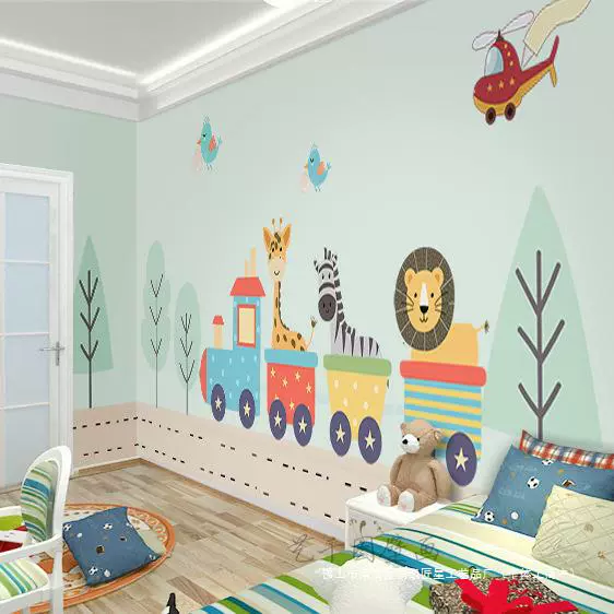 Train, cartoon wallpapers for kindergarten, internet celebrity, 3D