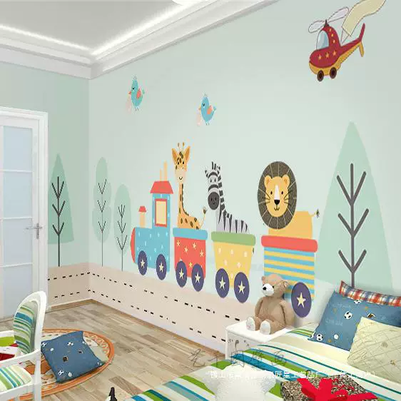 Train, cartoon wallpapers for kindergarten, internet celebrity, 3D