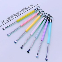 热销款防滑家用挖耳勺糖果色不锈钢清洁掏耳挖 老式耳屎扒 洁耳器