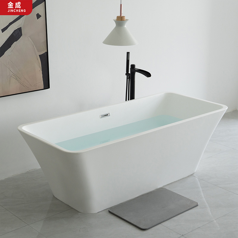 Jincheng Low Price Matte Freestanding Bathtub 170cm with Drain and Overflow Oem Cooperation for Home Decoration