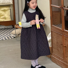 童背心裙莱抱抱2025冬季新品韩版洋气百搭森系女童碎花背心连衣裙