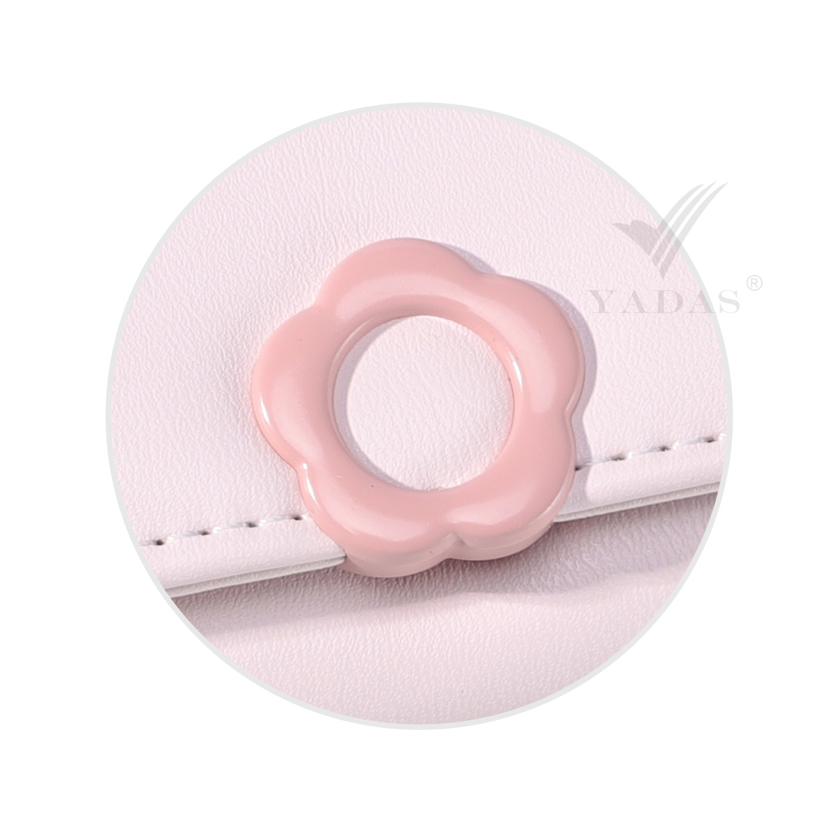 [Botón de flores] YADAS linda bolsa de tarjetas de dama hebilla de moda corta de cuero PU 30 billetera de cambio