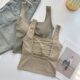 Women's Camisole with Chest Pad and Camisole with Beautiful Back Slim-fit Slimming Cross Hollow Square Collar Sleeveless Short Top