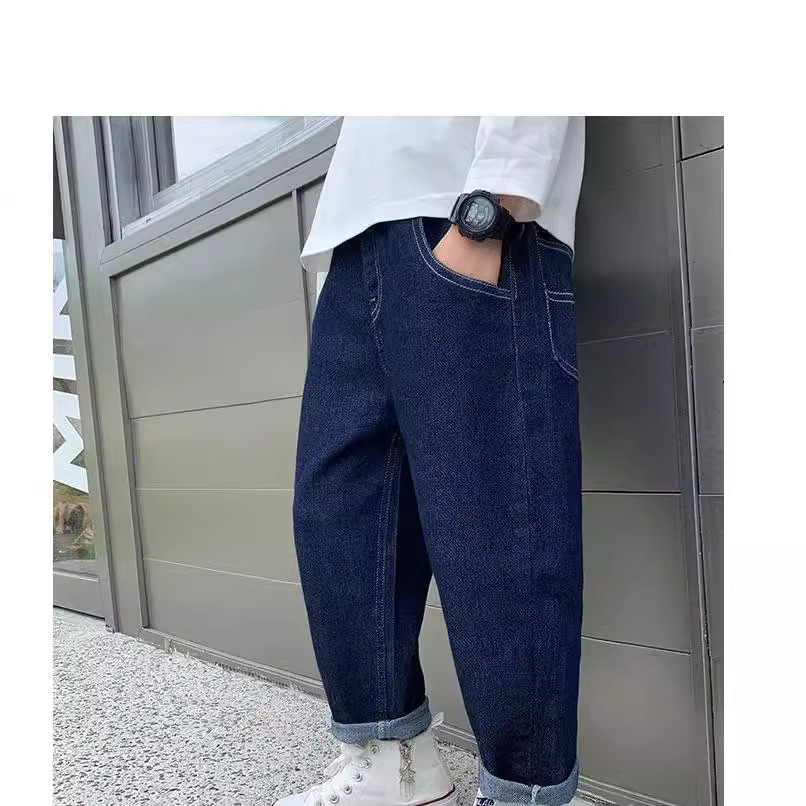 Jeans de tendencia para niños primavera y otoño nuevo vestido de otoño pantalones largos para niños pantalones de callejera fritos para niños image 3