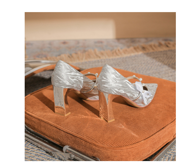 Giày cao gót đế xuồng mũi nhọn Jingang H6098 nữ, gót 6 cm, đế mềm kiểu Pháp — Rượu sâm banh【 6cm 】 chi tiết 22