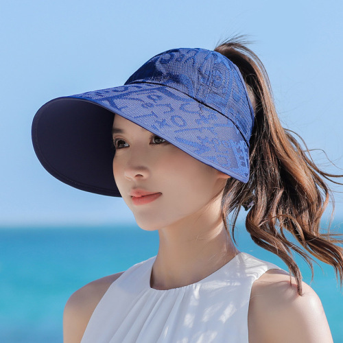 MEETSUNNY Korean style fashion oversized brim sunshade summer outdoor activities anti-UV sunscreen hat forehead protector hat