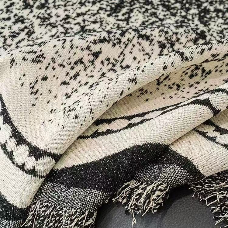 Toalla de sofá europea y americana estilo ins funda de sofá de dibujos animados en blanco y negro cojín de sofá antideslizante