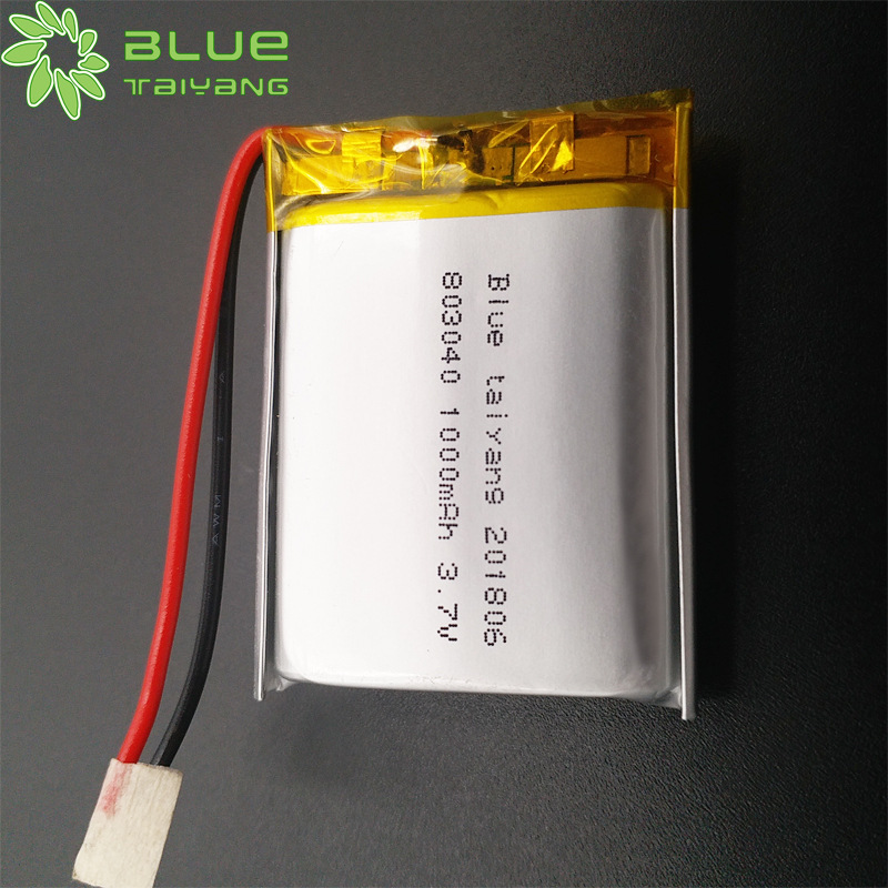 803040 3.7V 1000mah显示屏锂聚合物电池加湿器LED灯具产品对讲机