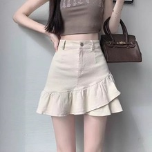 黑色牛仔半身裙女2025新款春秋夏高腰小个子时尚辣妹a字包臀短裙