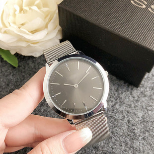 Wholesale watches men's gift watches high-end sunray dial Japanese quartz movement stainless steel mesh strap watch