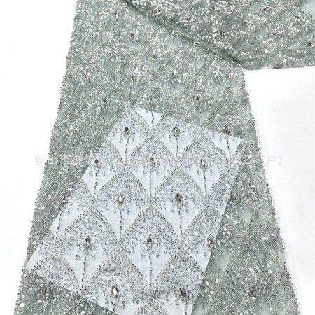 Fabricante nuevo vestido de boda de diamante tela de brindis contraposición manual de diamante en caliente tela de encaje bordada