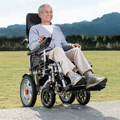 Qatlanan elektrik velosipedlər Elderly Special Folding Lightweight Four-Wheel