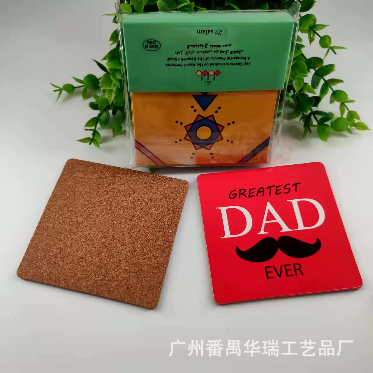 源头厂家供应软木中纤板杯垫 水松防滑隔热软木杯垫套装定.制LOGO