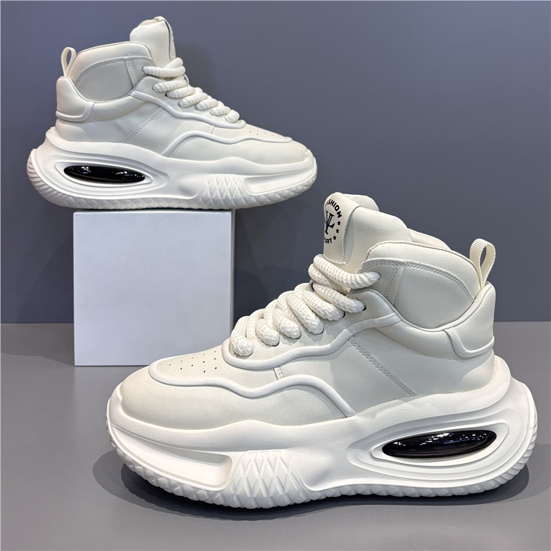 European Men's Shoes 2025 New Winter Sports and Casual Shoes Warm Fleece-Lined Snow Boots Thick-Soled Non-Slip High-Top Shoes