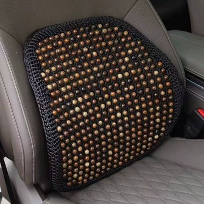 Car Lumbar Support Cushion Made of Bodhi Root, Hand-Woven Breathable Seat Lumbar Pillow for Summer, Waist Support Pad (Waist support)