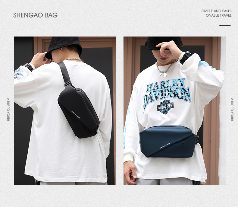 New cross-border men's waist bag, outdoor sports mobile phone bag, multi-functional large-capacity chest bag, casual single-shoulder crossbody bag undefined