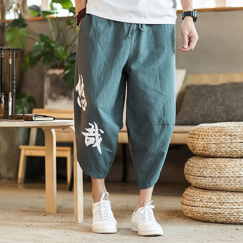 Pantalones cortos de lino de verano Pantalones de moda sueltos más tamaño pantalones cortos pantalones de playa pantalones de pierna ancha pantalones de linterna pantalones cortos