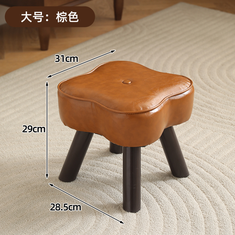 实木凳子家用靠背小椅子万向轮板凳家用矮凳移动沙发凳软包换鞋凳|undefined