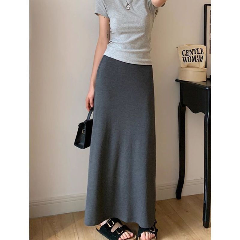 Maternity wear slimming skirt for women, new summer style, fashionable mid-length maternity fishtail skirt that covers thick legs