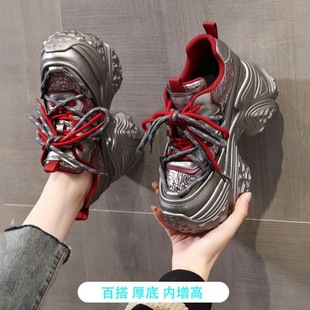 2025 New Women's Shoes European Station Torre Shoes Slimming sneaker Small Thick All-match Elevated Platform Shoes