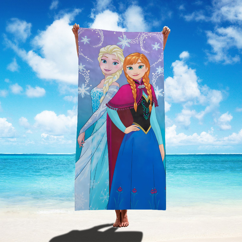 Amazon Hot Ice Queen Aisha Beach Towel Anna Pattern Towel Gifts for Sisters, Daughters