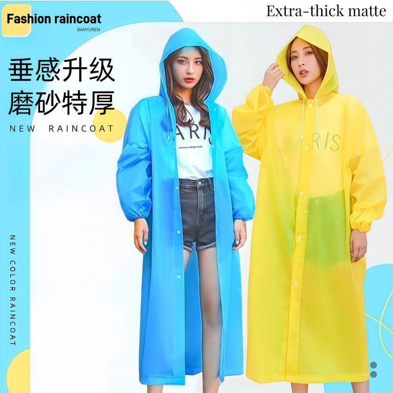 Non-Disposable Raincoat Long Full-Body Rainproof Female Adult Mountaineering Single Outer Wear Thickeneded Outdoor Portable Poncho