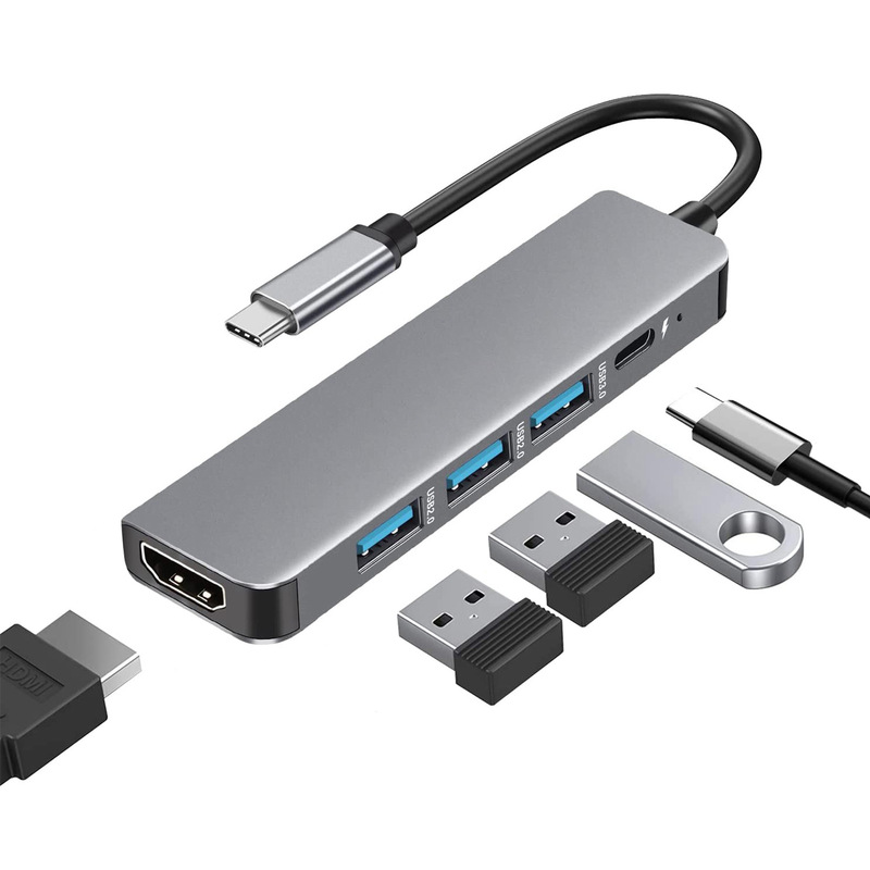 type-c docking station five-in-one hub notebook phone expansion multi-port USB3.0 HUB support switch