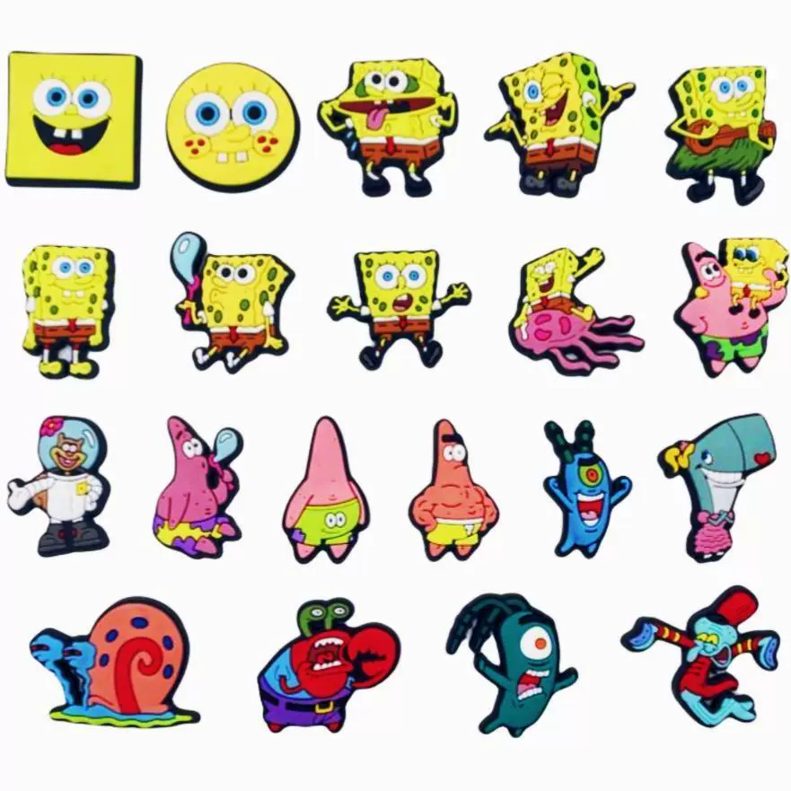 Отверстие обувь цветок пряжка для обуви милый мультфильм аниме Губка Боб отверстие аксессуары для обуви DIY декоративные аксессуары в наличии