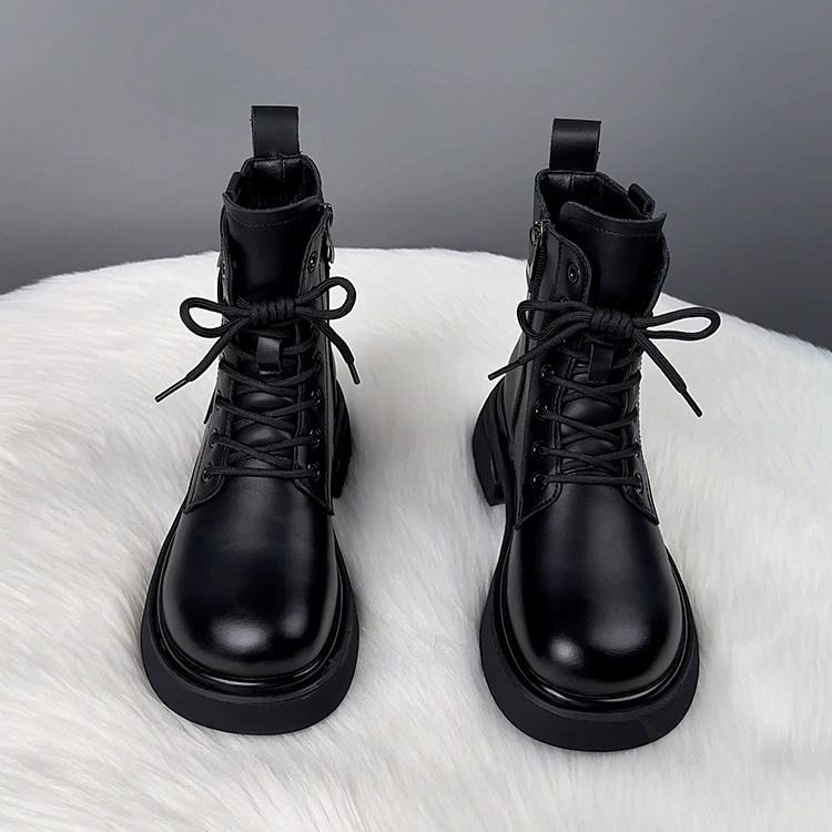 Ботинки в стиле Martens, низкая платформа, британский осенний стиль, утеплённые варианты (34–42)