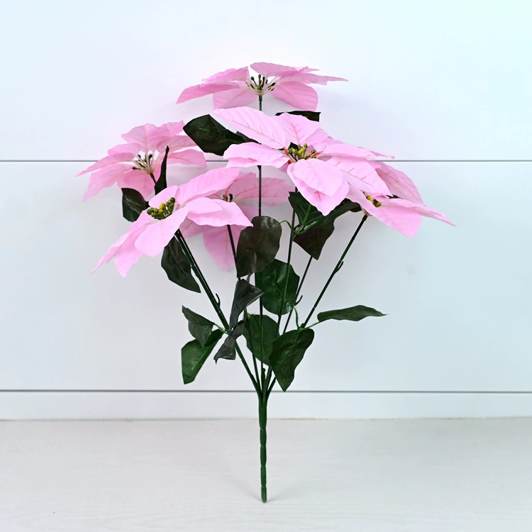 Искусственная poinsettia (Zhaoping), декоративная имитация шелка, 5–10 головок, множество цветов и вариантов горшков