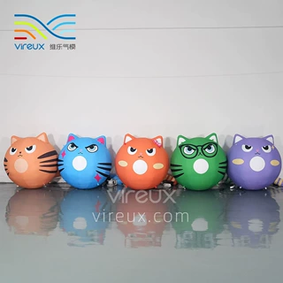 厂家定制充气彩色猫猫头卡通气模商业美陈互动道具广告活动装置