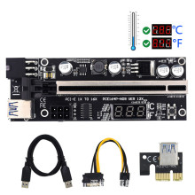 PCI-E 1X转16X显卡USB3.0延长线VER12X带温控PCI-E 1X TO 16X线