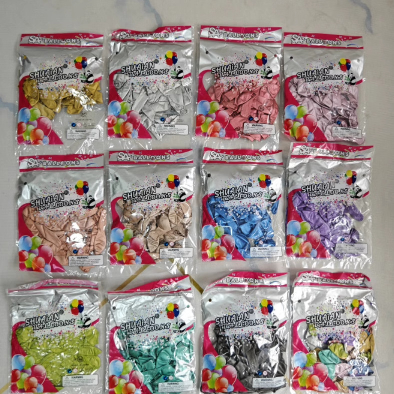 Shuai An Globo de metal de 10 pulgadas Globo de látex de cromo nacarado Fiesta de cumpleaños Decoración de boda 50 piezas