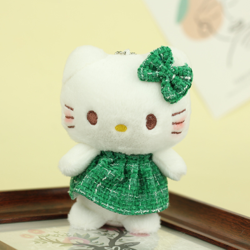 Lindo gatito colgante muñeca de juguete de peluche Chanel estilo gatito colgante llavero muñeca