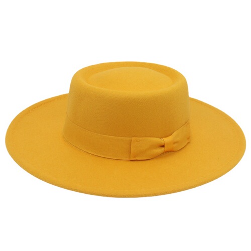Cross-border Korean version cashmere hat versatile bowler top hat large brim fashionable casual felt hat hat