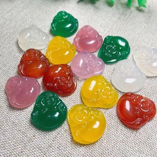 Natural chalcedony Buddha pendant jade Maitreya Buddha jade gift factory wholesale live chalcedony jade necklace pendant