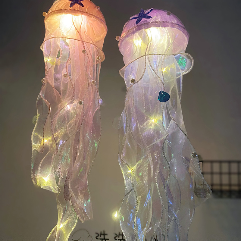 Cute Jellyfish Arylic Gauze Indoor Party Night Lights display picture 2
