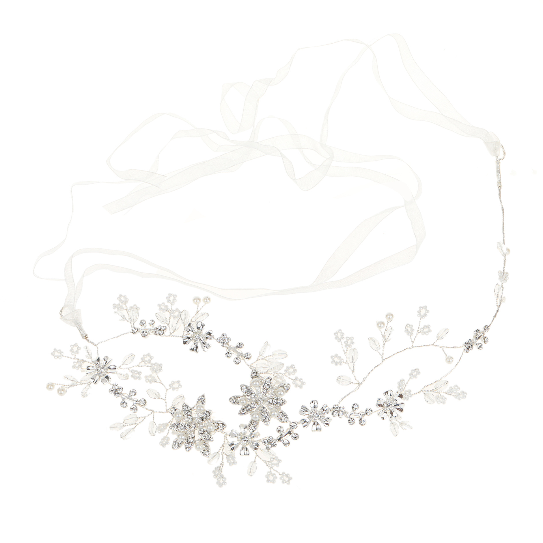 Mode-brauthochzeits-haar-zusatz-legierungs-blumen-perlen-haarband display picture 1