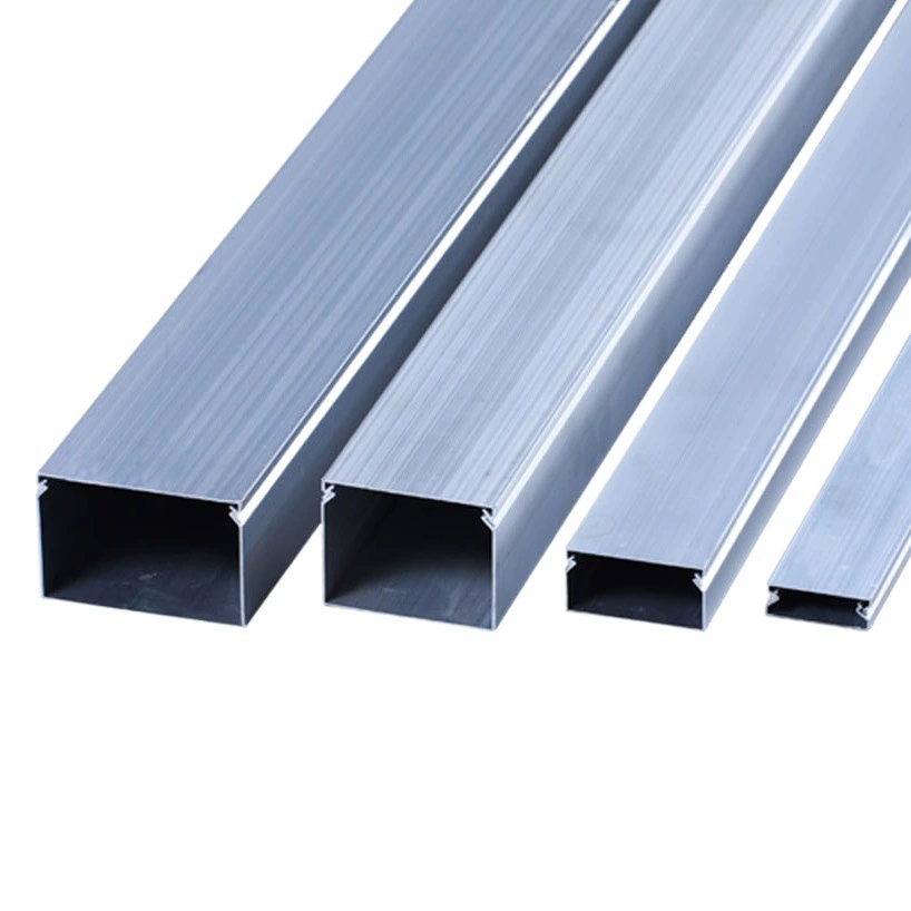 Канал для проводов из алюминиевого сплава, квадратная внешняя крышка для поверхностного монтажа, наружная линия, невидимый мост для проводов, наружная металлическая доска для проводов