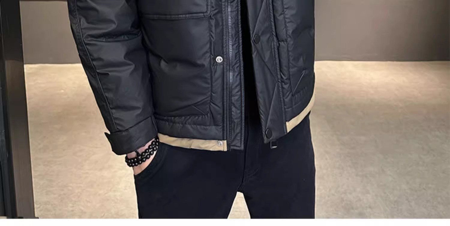 Abbigliamento maschile Nuovo colore solido moda uomo giacca in cotone e seta uomo giacca in cotone e seta calda spessa con cappuccio studente giacca in cotone e seta uomo_voghion.com