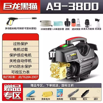 Portable car washer: Gun 220V Household High Power - high-power-long-gun-20m-explosion-proof-pipe-car-wash-gift-bag