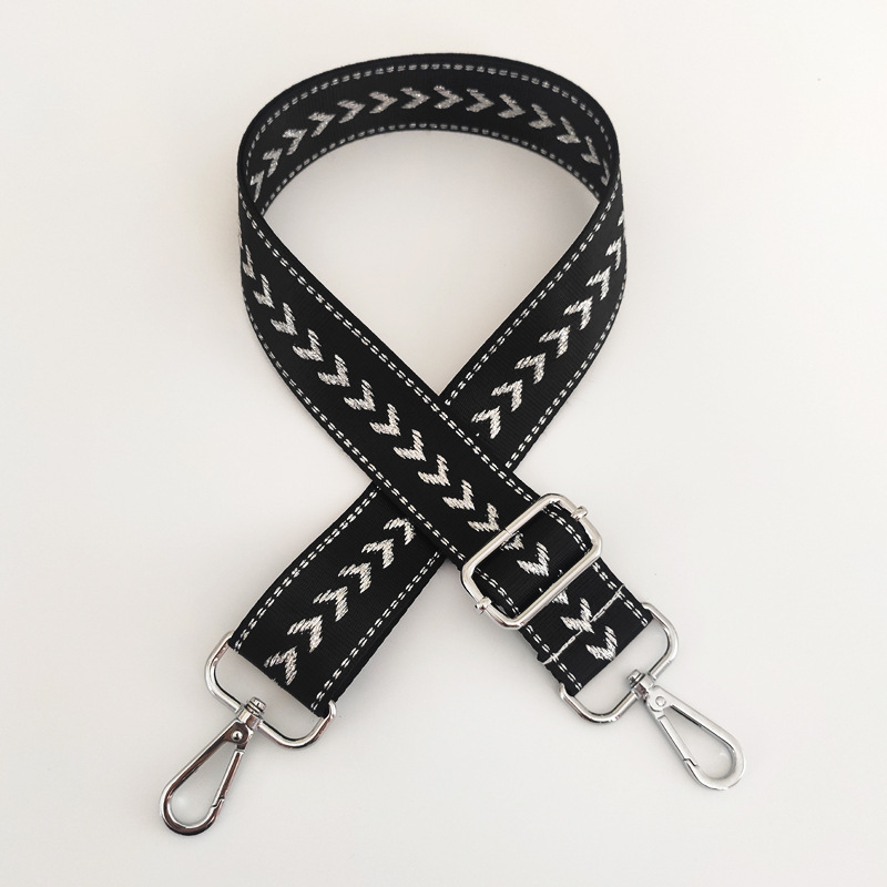 Travel Occasion Nylon Material New Nylon Silver String Arrow Wide Shoulder Strap Adjustable Shoulder Crossbody Women Bag Accessories Bag Strap Replacement Long Strap